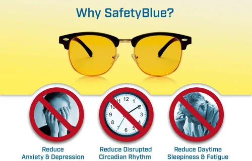 Miniatura 3 de SafetyBlue™ Gafas de día con 40% de bloqueo azul para hombres y mujeres Gafas de lectura Alivio del dolor de cabeza Gafas sin receta