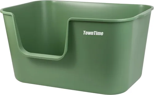 Caja de arena extra grande con lados altos de 24.60 pulgadas de largo x 16.92 pulgadas de ancho x 12.99 pulgadas de alto, caja de arena para gatitos
