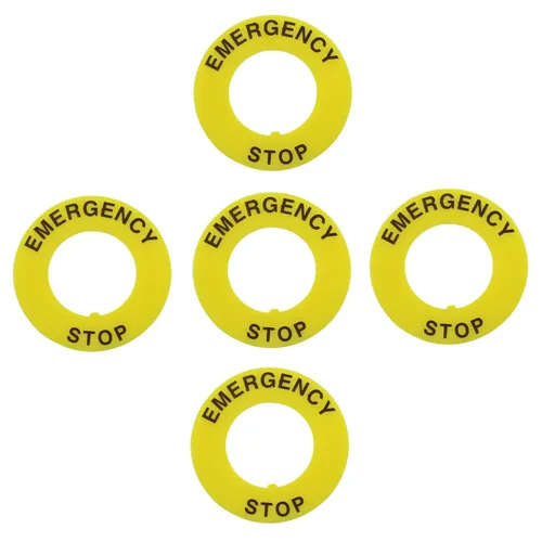 Miniatura 4 de E-outstanding 5 piezas de interruptor de botón de emergencia, señal de parada de emergencia, junta de anillo de parada de emergencia para reemplazo