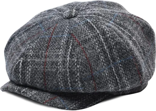 Miniatura 8 de BOTVELA Sombrero de tweed de espiga de 8 paneles de mezcla de lana para hombre