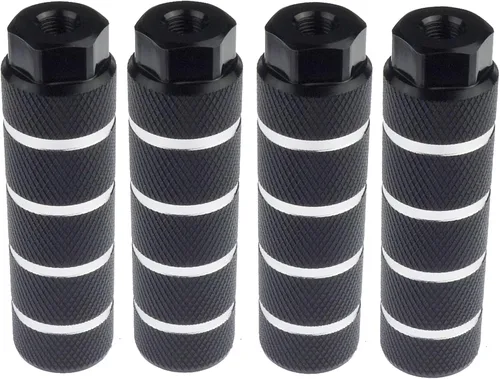 Miniatura 16 de 2 pares de reposapiés de aleación de aluminio para bicicleta de montaña, clavijas de acrobacias traseras, compatibles con ejes de 3/8 pulgadas Negro