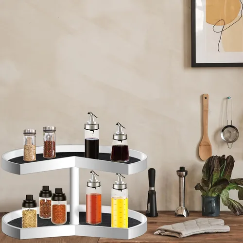 Miniatura 4 de Frienda Lazy Susan - 2 revestimientos para estantes, no adhesivos, antideslizantes para gabinetes de cocina, refrigerador, despensa, fregadero