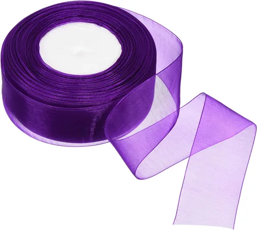 Miniatura 11 de PATIKIL Cinta de organza transparente de 1-37/64 pulgadas, 50 yardas, 1 rollo de tela decorativa de gasa para envolver regalos, manualidades, ramo
