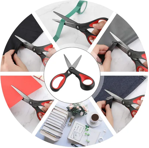 Miniatura 7 de LIVINGO Tijeras de alta calidad de 8 pulgadas para oficina, tijeras multiusos antiadherentes de titanio para manualidades, cuchillas afiladas
