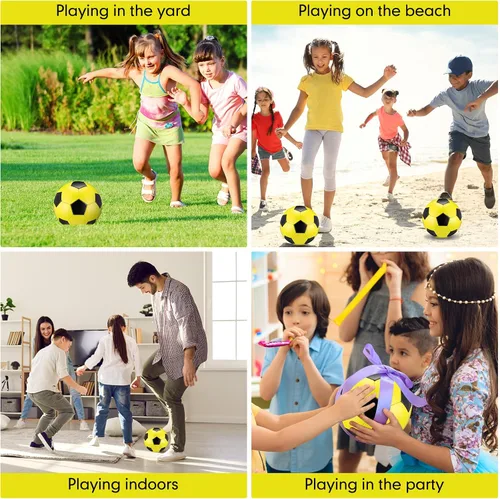 Miniatura 6 de Deekin 2 pelotas de fútbol de interior para niños, tamaño 2, tamaño 3, con bomba de inflador, regalo deportivo para entrenamiento y práctica