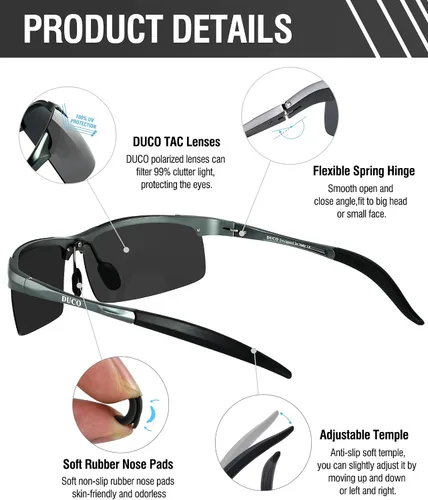 Miniatura 111 de Duco - Gafas de sol deportivas polarizadas para hombre con protección UV 8177s