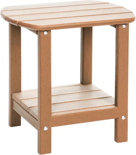 Miniatura 12 de Adirondack - Mesa auxiliar para exteriores, mesa de patio pequeña de polietileno de alta densidad de 16.5 pulgadas con estante de almacenamiento