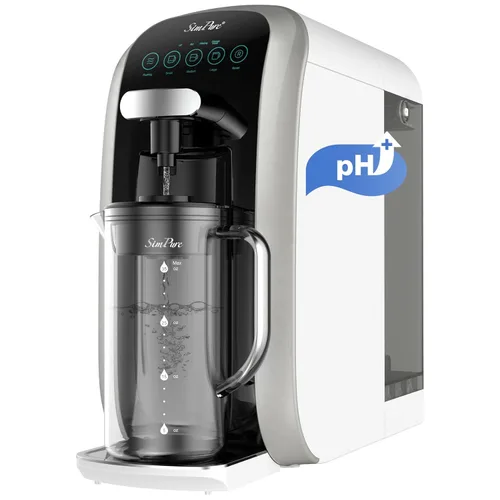 SimPure Y7T-A Filtro de agua de ósmosis inversa de mostrador, Certificado NSF/ANSI 58, Sistema de filtración de agua RO de 5 etapas, Purificador de