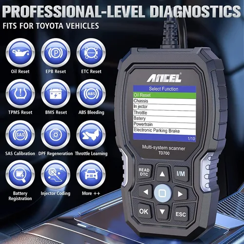 Miniatura 4 de ANCEL TD700 All System OBD2 escáner compatible con Toyota Lexus Scion con funda protectora ANCEL