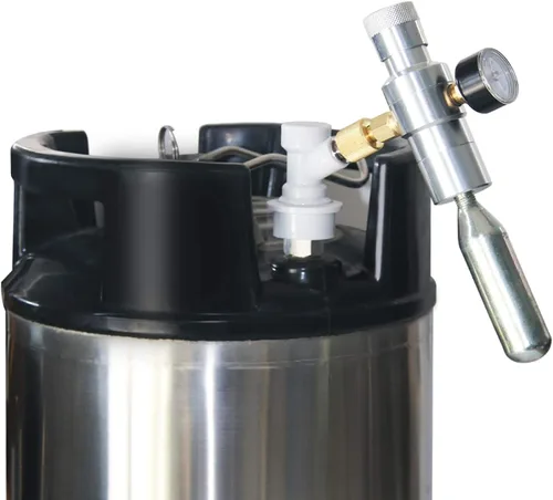 Miniatura 6 de Grifo de barril de CO2, cargador de barril de cerveza con bloqueo de bola, desconexión de líquido, mini regulador de CO2 con bloqueo de bola