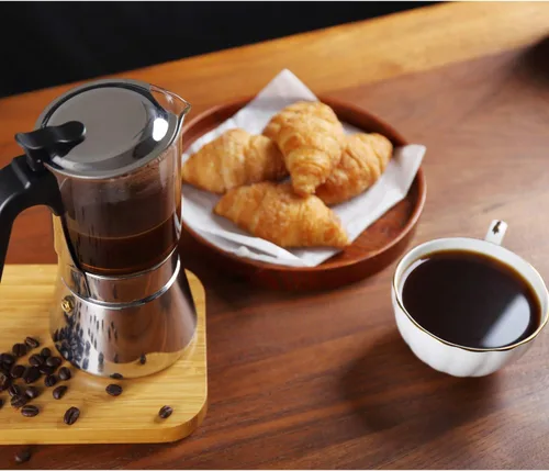 Miniatura 8 de Geesta Premium Cafetera de Espresso para Estufa con Tapa de Cristal - 4/6/9 Tazas - Cafetera de Acero Inoxidable - 240ml/8.5oz/6 tazas