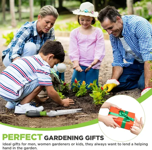 Miniatura 7 de WORKPRO Extractor de malezas manual, pala de jardín de acero inoxidable de 5 en 1 con mango suave, herramienta de jardinería para fácil remoción