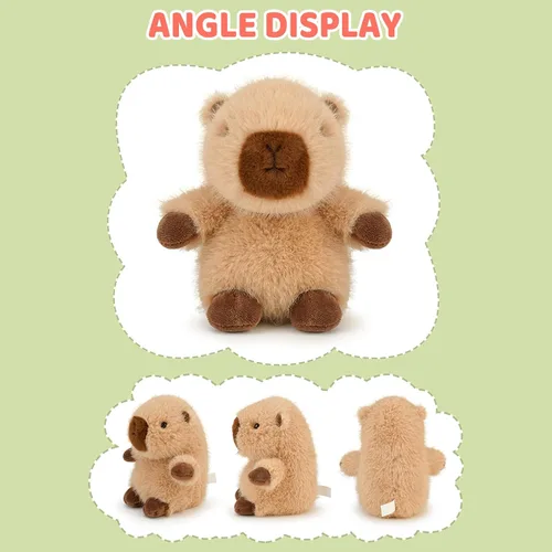 Miniatura 6 de PEACH CAT Capybara - Lindo animal de peluche de Capibara pequeño, juguetes de peluche, regalos para niños, color marrón (chorreado)