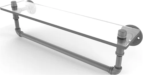 Miniatura 5 de Allied Brass P-410-16-GSTB Pipeline Collection - Estante de cristal para toallas de 16 pulgadas, 16 pulgadas, bronce cepillado