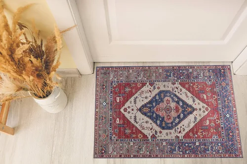 Miniatura 101 de GLN Rugs Bohemian Collection - Alfombra de felpilla lavable a máquina, bohemio vintage, antideslizante, alfombra de felpilla de pelo bajo, alfombra