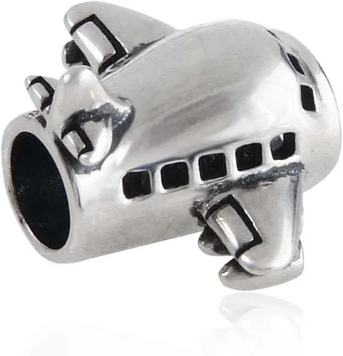 Miniatura 2 de Perlas de vuelo de viaje de plata fina de ley 925 para brazalete Airplane Charms.
