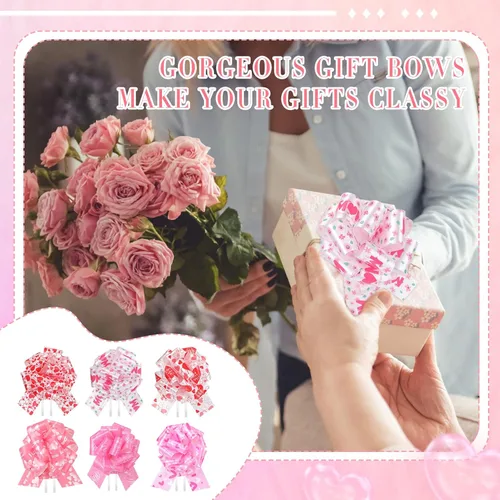 Miniatura 4 de Yunlly Paquete de 108 lazos rosados para envolver regalos, cinta de cumpleaños, lazos para mujer, accesorio de envoltura de regalos para regalos