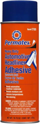Permatex 27828 Body Shop - Adhesivo de techo resistente, adhesivo en aerosol de alta resistencia, reparación de piezas interiores desprendidas o