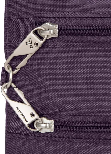 Miniatura 12 de Travelon - Bolso bandolera antirrobo clásico, doble cremallera, delgado