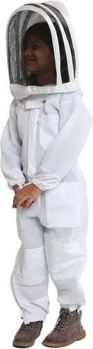 Miniatura 4 de Traje de abeja de cuerpo completo para niños. sarga de algodón suave para la piel de los niños toba a las picaduras de abeja con velo