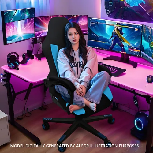 Miniatura 2 de Fundas para Sillas Gaming Solamente, Elásticas Suaves Gruesas de Malla Transpirable Resistentes a Rayones Funda de Asiento para Silla Gaming con 2