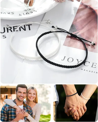 Miniatura 4 de Jeka Pulseras a juego para parejas, promesa de distancia, novio, novia, novio y novia, pulseras para parejas