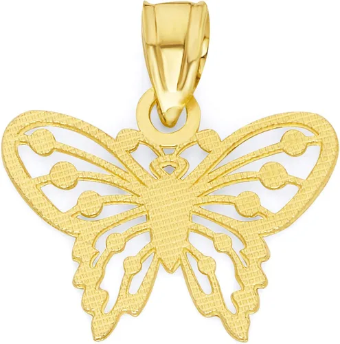 Miniatura 4 de Colgante de mariposa de oro real macizo de 10 quilates dije de animal pequeño casual para uso diario Oro amarillo No es una piedra preciosa