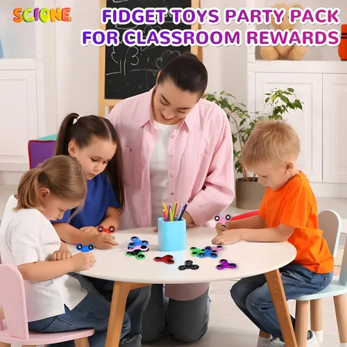 Miniatura 6 de SCIONE Paquete de 18 juguetes giratorios para ansiedad a granel para niños y adultos, juguetes para ansiedad a granel, spinner de mano para bolsas