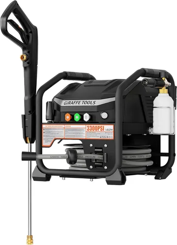 Giraffe Tools Crossfalls - Lavadora a presión retráctil máxima, 3000 PSI, 1.45 GPM, motor de inducción de 1800 W, lavadora de energía eléctrica