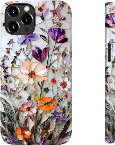 Miniatura 77 de bemal Funda para iPhone 12 Mini, estética, vintage, floreciente, peonía, concha, femenina, compatible con MagSafe, moderna, única, moderna, moderna