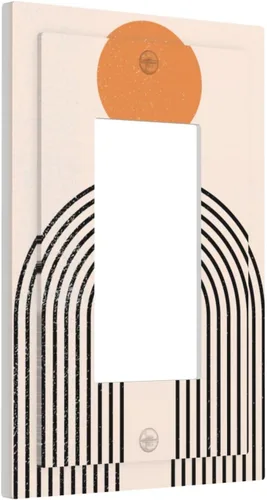 Miniatura 207 de Cubiertas Decorativas para Placas de Interruptor Abstracto Moderno de Mediados de Siglo Arco Boho Sol Dorado Hoja 1 Gang Placa de Pared Cubierta