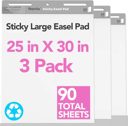 Nortix Papel de cartulina, almohadillas adhesivas de caballete, papel de gráfico para profesores, súper adhesivo y resistente a las manchas, papel