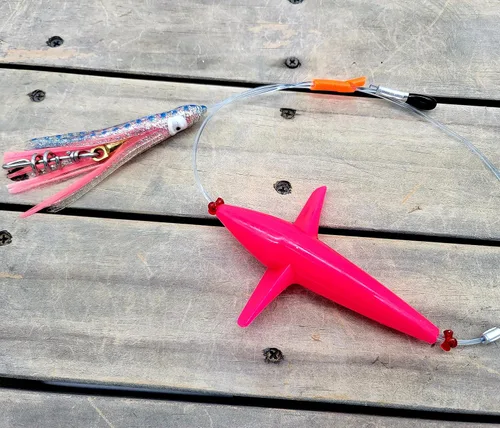 Miniatura 8 de Lobo Lures Add-a-Bird - Señuelo giratorio de arrastre con cadena de margarita, 400 libras y sacacorchos de 750 libras Resplandor verde/LUMO