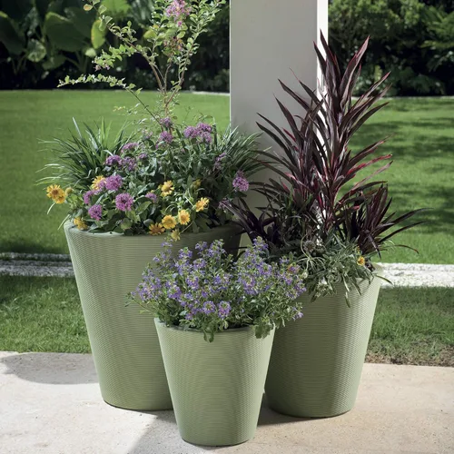 Miniatura 4 de Crescent Garden Madison Planter– Maceta resistente a la intemperie, doble pared para interiores y exteriores con orificio de drenaje, contenedor