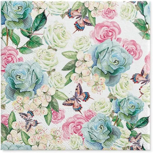 Miniatura 19 de AM Décor - 20 servilletas de papel suaves de 3 capas de papel de seda decoupage -13 x 13 pulgadas (desplegadas) (Rosalia, 13 x 13 pulgadas