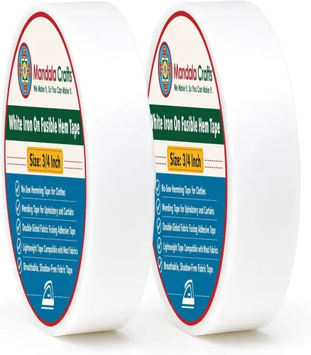 Miniatura 10 de Mandala Crafts Cinta de dobladillo fusible negra de 1/2 pulgada de 54 yardas, doble cara, sin coser, para planchar, para pantalones, cortinas y ropa