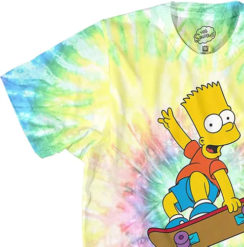 Miniatura 6 de The Simpsons Bart Simpson - Camisa clásica para hombre, Homer, Bart, Lisa, camiseta de teñido anudado