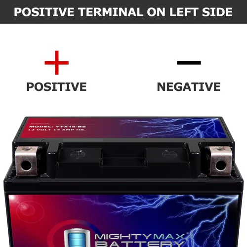 Miniatura 3 de Mighty Max Battery Batería YTX16-BS 12V 14AH para Suzuki 750cc LT-A750X King Quad 2008
