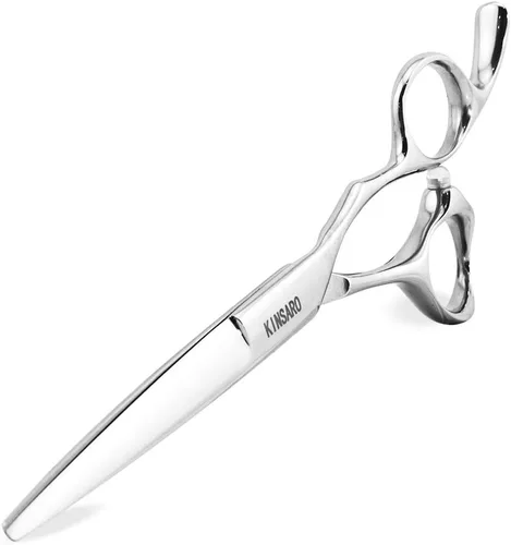 Tijeras profesionales para el cabello de 5.5 pulgadas, tijeras de corte de pelo de peluquería 440C, tijeras de pelo con agujero ciego borde convexo