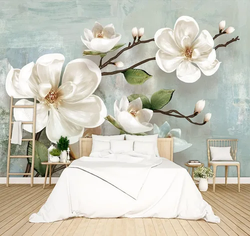Miniatura 21 de Papel tapiz floral de peonía negra para dormitorio, flores botánicas moradas, hojas murales para sala de estar, fondo de TV, mural grande