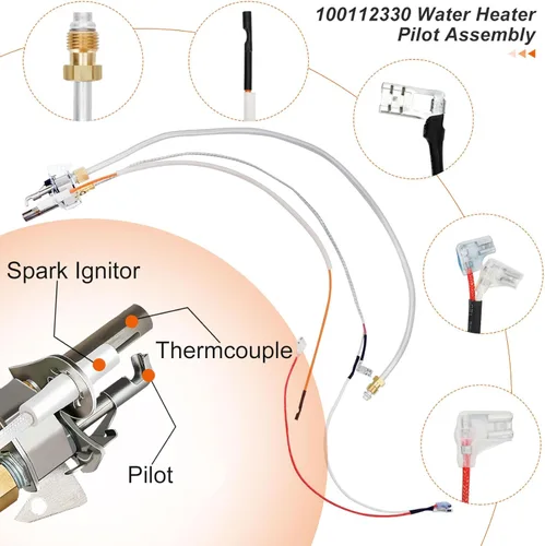 Miniatura 2 de Actualización 100112330 Conjunto de Piloto de Calentador de Agua, Reemplaza 9007876 Termopila, Compatible con Piezas de Calentador de Agua Whirlpool