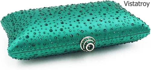 Miniatura 3 de Vistatroy Bolso de noche para mujer, con diamantes de imitación brillantes para boda, fiesta de noche, bolso de mano con cadena, bolso cruzado