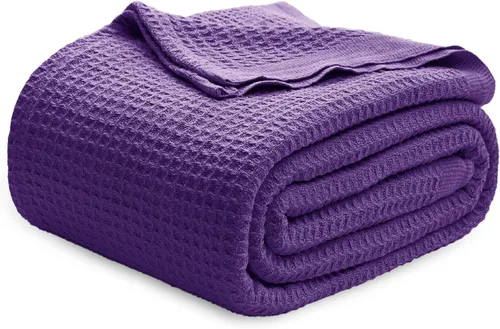 Miniatura 25 de Bedsure Gentlesoft - Manta de 100 % algodón, tamaño Twin XL, para dormitorio universitario, transpirable y suave, manta Twin de tejido waffle