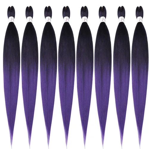 Miniatura 38 de Cabello trenzado preestirado negro natural, cabello largo trenzado de 32 pulgadas, 8 paquetes de extensiones de cabello trenzado profesional