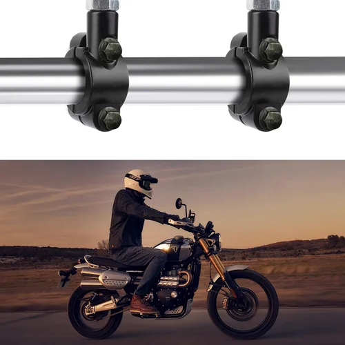 Miniatura 4 de 2 piezas de soporte de montaje para espejo de manillar de motocicleta, abrazadera de montaje de rosca de espejo de aluminio de 7/8", adaptador