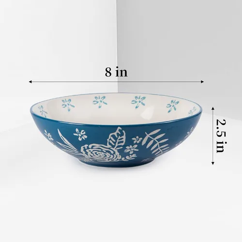 Miniatura 3 de Wisenvoy Cuencos de pasta para ensalada de 8 pulgadas para pasta, 32 onzas, cuencos para pasta, juego de 4 cuencos de cerámica para servir