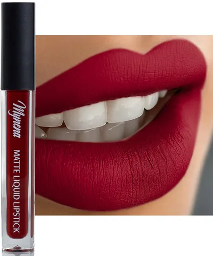 Miniatura 23 de Mynena Lápiz labial líquido mate rosa claro fresco Comodidad duradera A prueba de manchas resistente a transferencias Cobertura completa que
