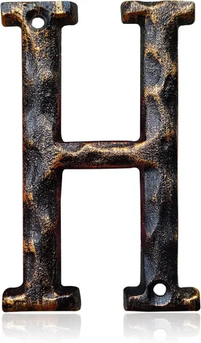 Miniatura 23 de Números y letras de casa de 5.5 pulgadas, número de dirección de casa de metal de hierro fundido altamente visible para buzón de oficina de calle