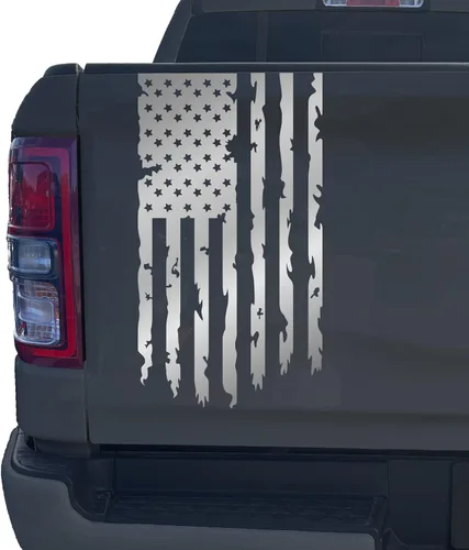 Aldera Graphics Calcomanía de vinilo con la bandera de Estados Unidos de Estados Unidos envejecida compatible con la mayoría de las camionetas,