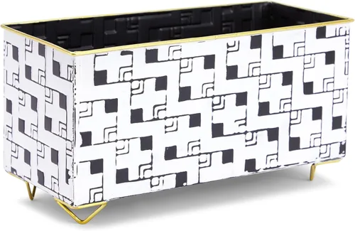 Miniatura 3 de Farmlyn Creek Maceta rectangular decorativa para hierbas y suculentas, decoración del hogar, cocina, baño, maceta de metal para mesa, balcones